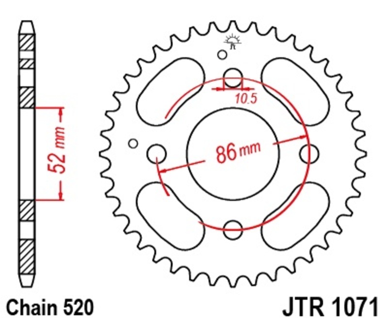 Obrázek produktu ZADNÍ ŘETĚZOVÉ KOLO 30T 520 JTR1071.30