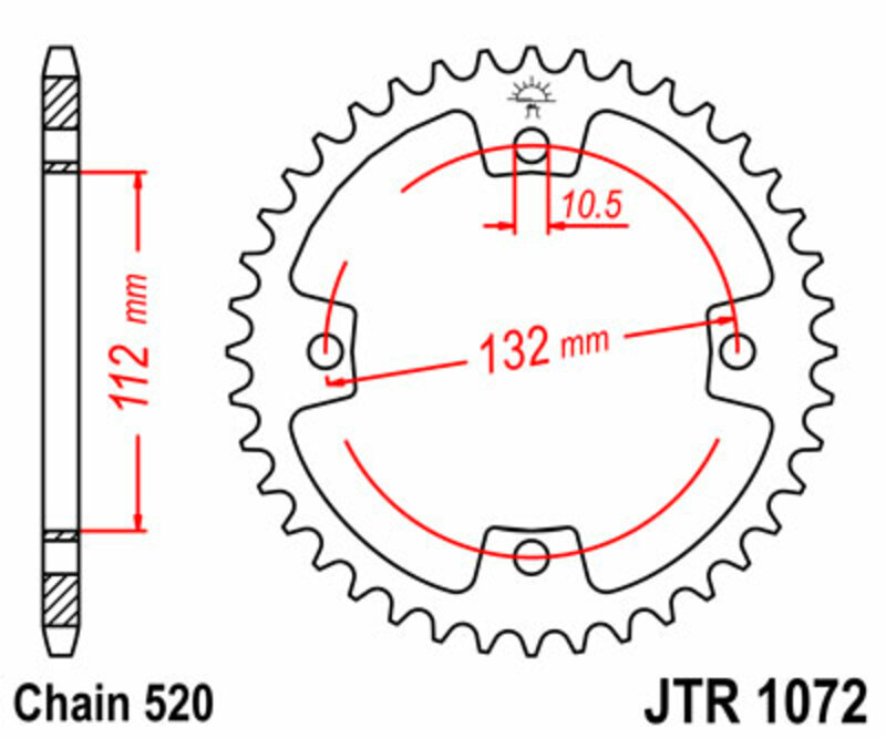Obrázek produktu ZADNÍ ŘETĚZOVÉ KOLO 38T 520 JTR1072.38