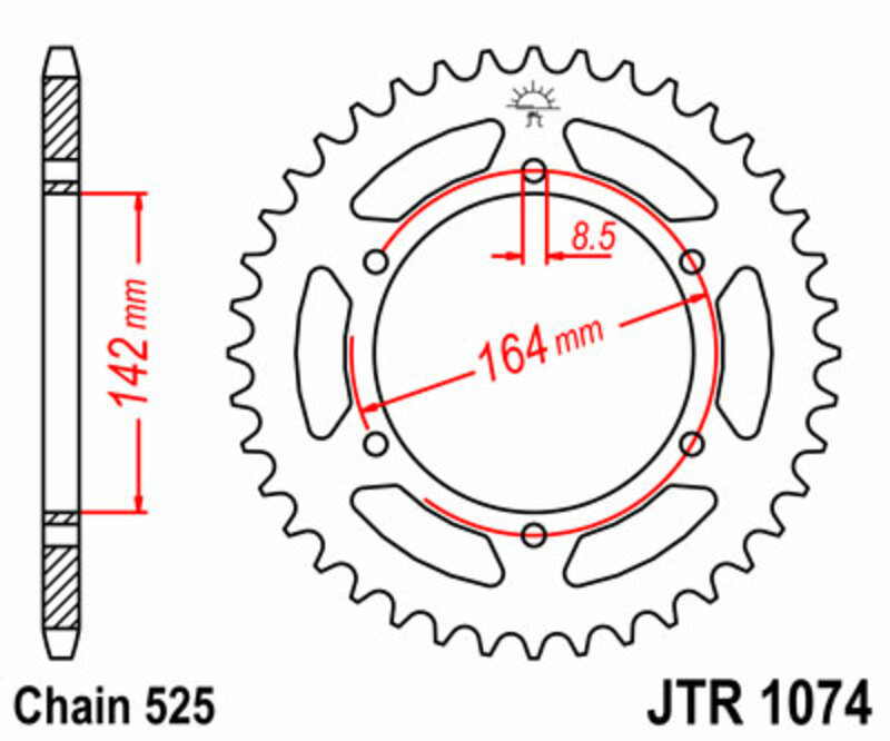 Obrázek produktu ZADNÍ ŘETĚZOVÉ KOLO 44T 525 JTR1074.44