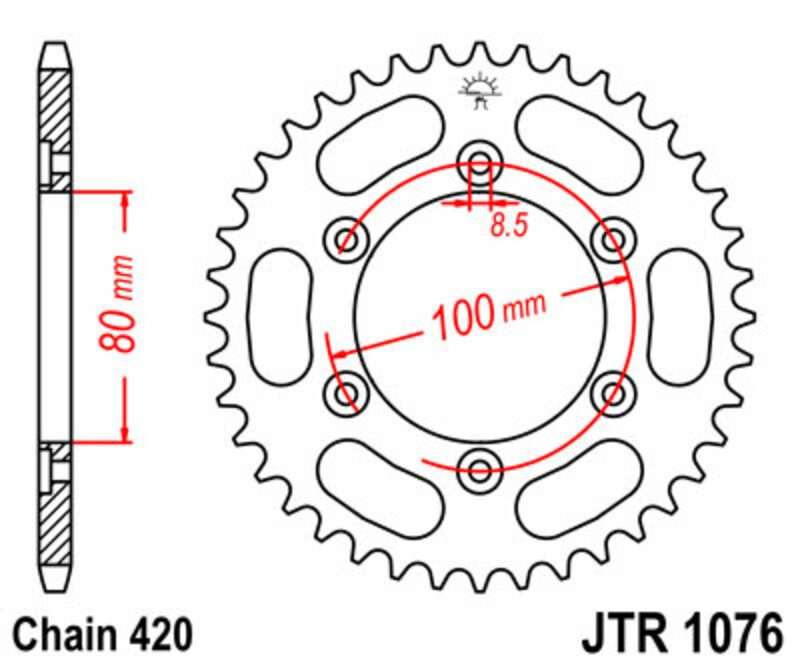 Obrázek produktu ZADNÍ ŘETĚZOVÉ KOLO 52T 420 JTR1076.52