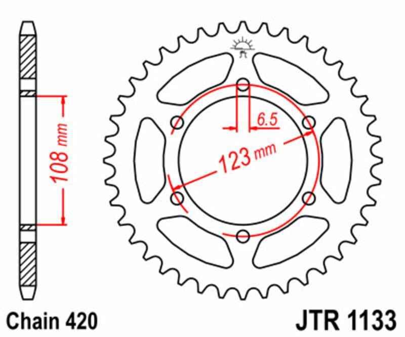 Obrázek produktu ZADNÍ ŘETĚZOVÉ KOLO 52T 420 JTR1133.52