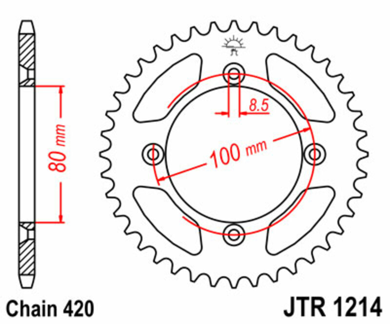 Obrázek produktu ZADNÍ ŘETĚZOVÉ KOLO 46T 420 JTR1214.46