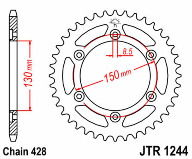 Obrázek produktu JT SPROCKETS Ocelové standardní zadní kolo 1244 - 428 JTR1244.51