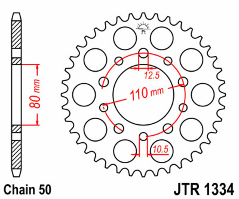 Obrázek produktu JT SPROCKETS Ocelové standardní zadní kolo 1334 - 530 JTR1334.43