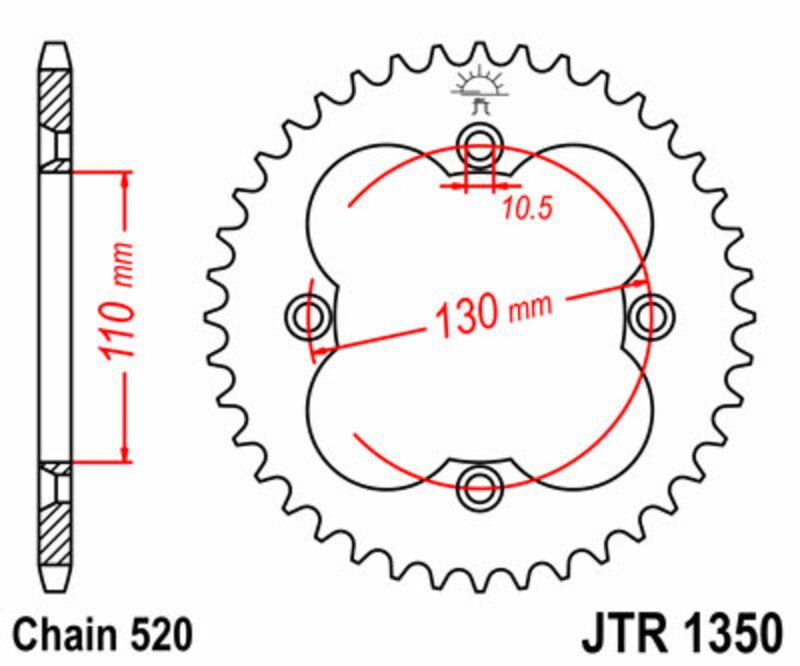 Obrázek produktu ZADNÍ ŘETĚZOVÉ KOLO 39T 520 JTR1350.39