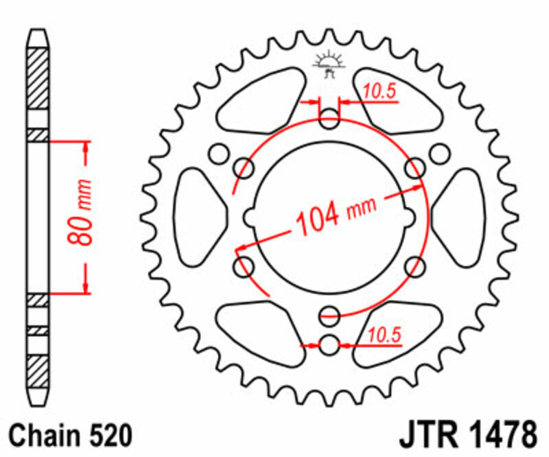 Obrázek produktu ZADNÍ ŘETĚZOVÉ KOLO 40T 520 JTR1478.40