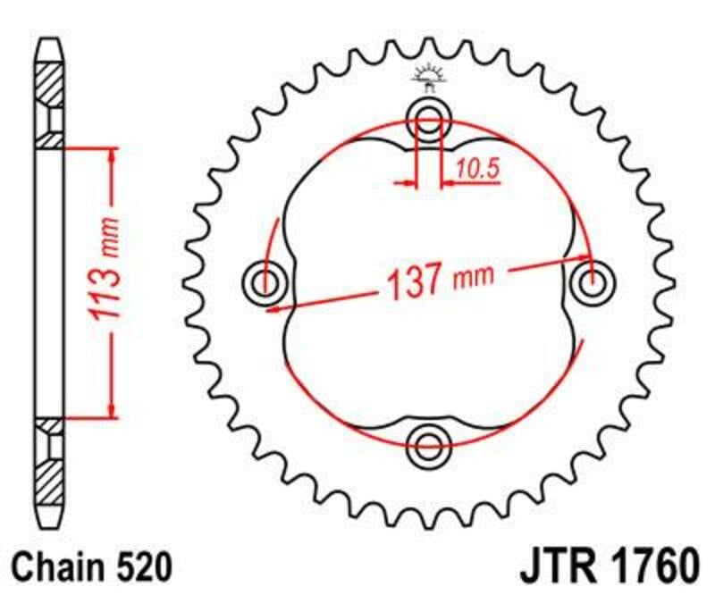 Obrázek produktu ZADNÍ ŘETĚZOVÉ KOLO 40T 520 JTR1760.40