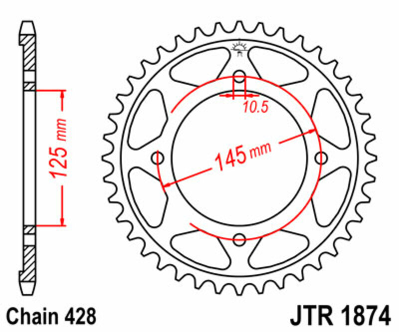 Obrázek produktu ZADNÍ ŘETĚZOVÉ KOLO 59T 428 JTR1874.59