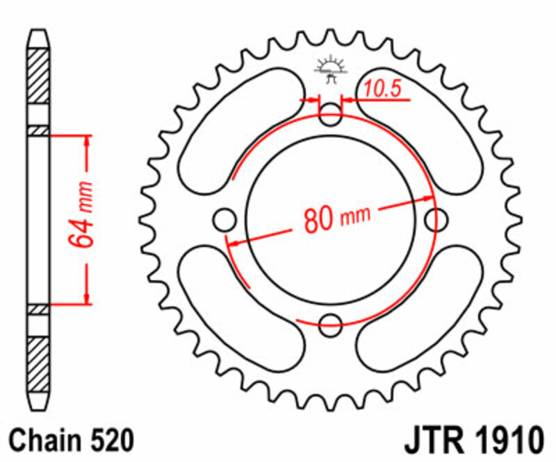 Obrázek produktu ZADNÍ ŘETĚZOVÉ KOLO 32T 520 JTR1910.32