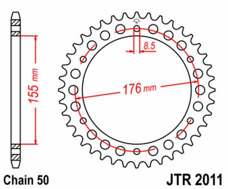 Obrázek produktu ZADNÍ ŘETĚZOVÉ KOLO 43T 530 JTR2011.43
