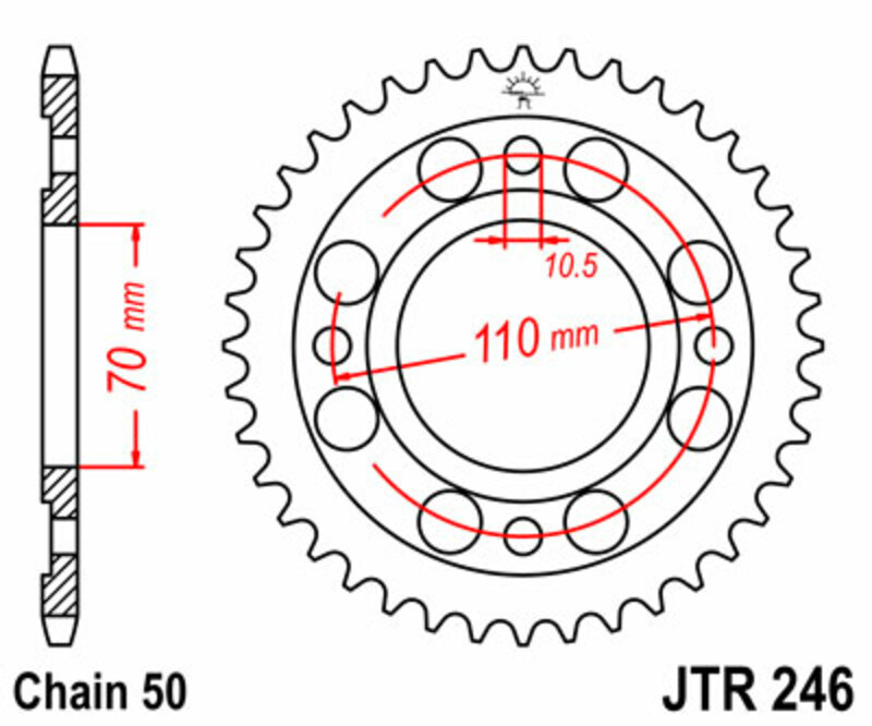 Obrázek produktu JT SPROCKETS Ocelové standardní zadní kolo 246 - 530 JTR246.41