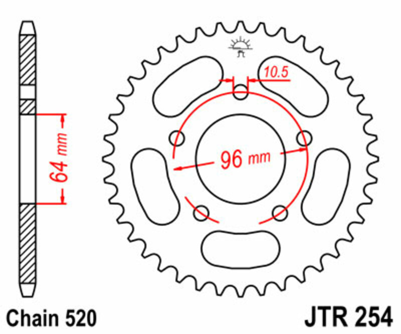 Obrázek produktu ZADNÍ ŘETĚZOVÉ KOLO 37T 520 JTR254.37
