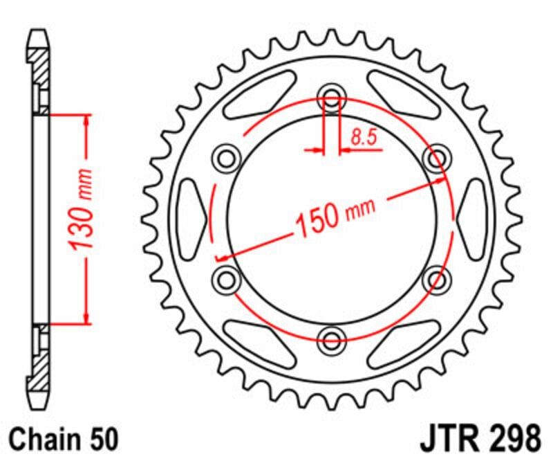 Obrázek produktu JT SPROCKETS Ocelové standardní zadní kolo 298 - 530 JTR298.40