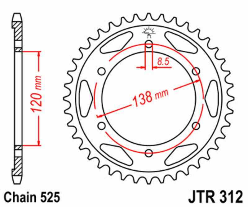 Obrázek produktu ZADNÍ ŘETĚZOVÉ KOLO 40T 525 JTR312.40