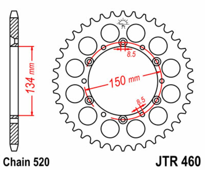 Obrázek produktu ZADNÍ ŘETĚZOVÉ KOLO 42T 520 JTR460.42