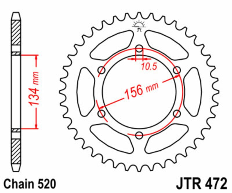 Obrázek produktu JT SPROCKETS Ocelové standardní zadní kolo 472 - 520 JTR472.40