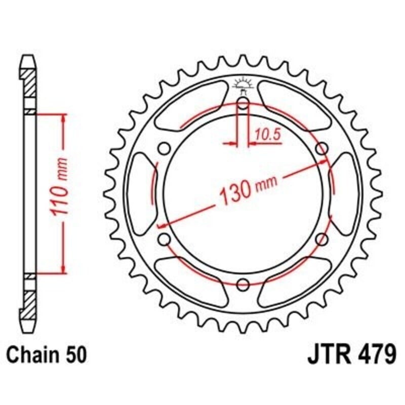 Obrázek produktu ZADNÍ ŘETĚZOVÉ KOLO 48T 530 BLK JTR479.48ZBK