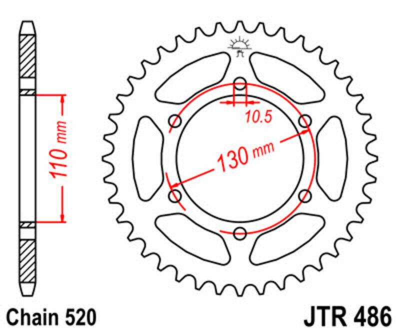 Obrázek produktu ZADNÍ ŘETĚZOVÉ KOLO 47T 520 JTR486.47