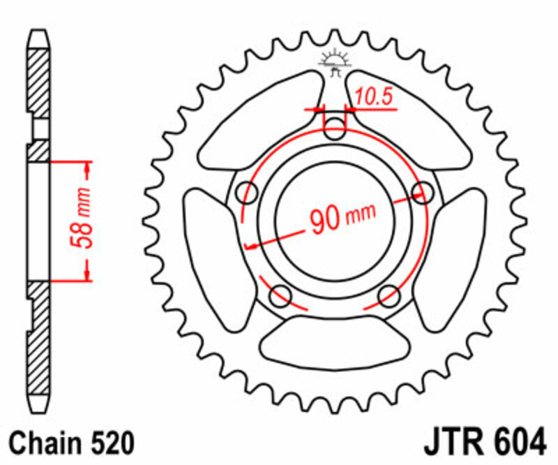 Obrázek produktu ZADNÍ ŘETĚZOVÉ KOLO 38T 520 JTR604.38