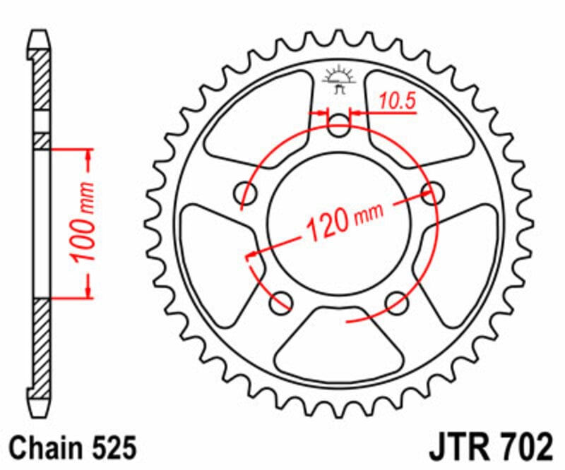 Obrázek produktu ZADNÍ ŘETĚZOVÉ KOLO 40T 525 JTR702.40