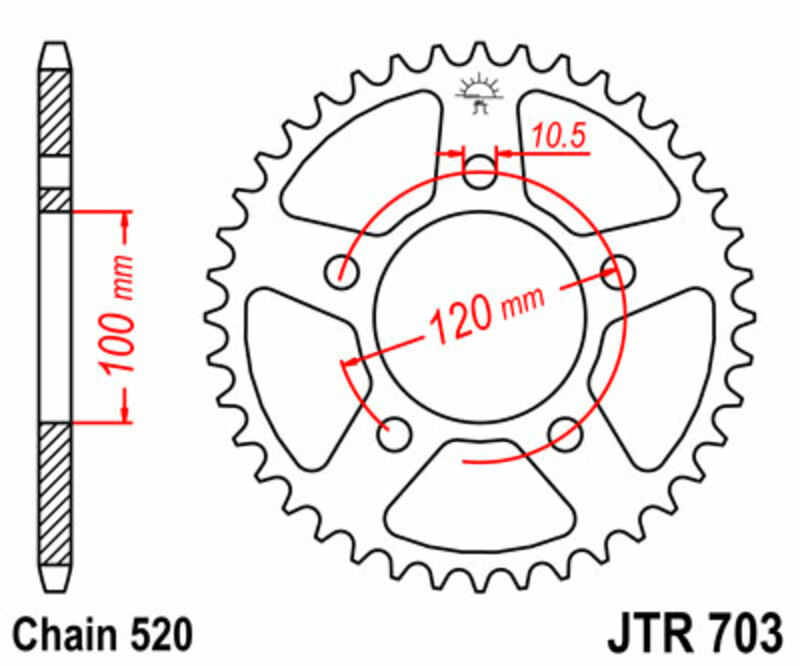 Obrázek produktu ZADNÍ ŘETĚZOVÉ KOLO 40T 520 JTR703.40