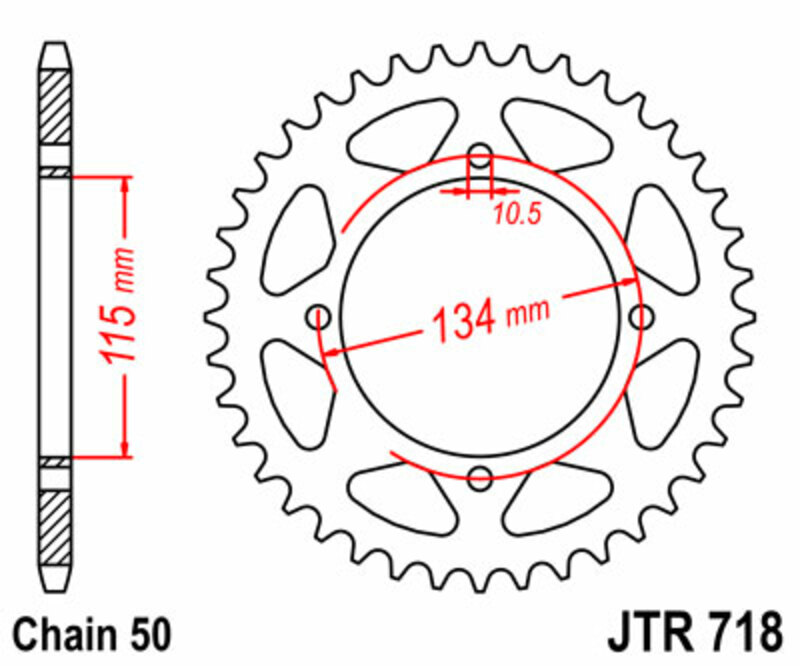 Obrázek produktu JT SPROCKETS Ocelové standardní zadní kolo 718 - 530 JTR718.48