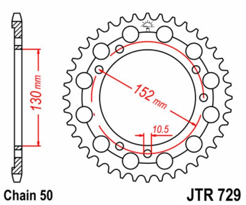Obrázek produktu JT SPROCKETS Ocelové standardní zadní kolo 729 - 530 JTR729.46