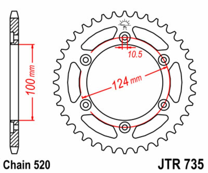 Obrázek produktu ZADNÍ ŘETĚZOVÉ KOLO 36T 520 JTR735.36