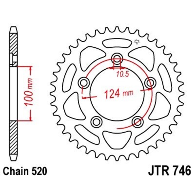 Obrázek produktu ZADNÍ ŘETĚZOVÉ KOLO 46T 520 JTR746.46
