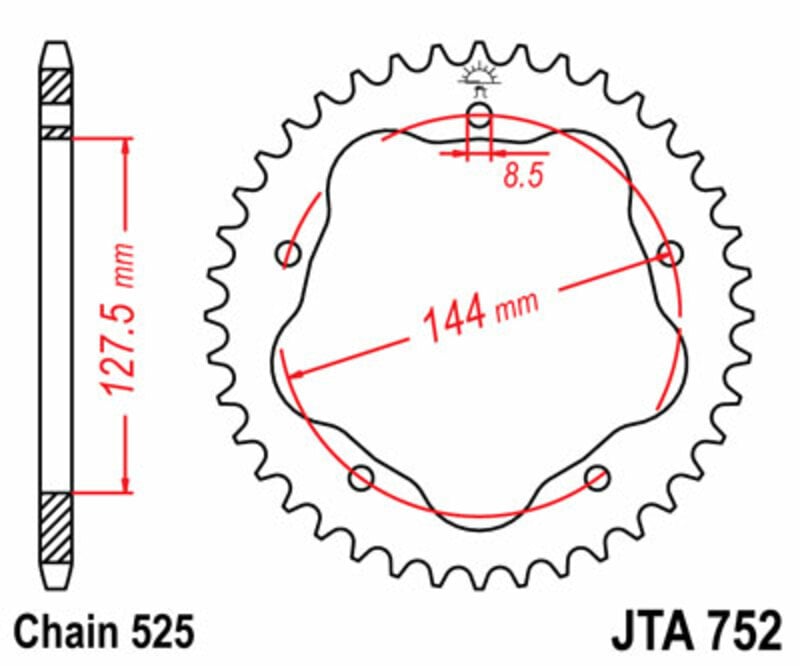 Obrázek produktu ZADNÍ ŘETĚZOVÉ KOLO 42T 525 JTR752.42