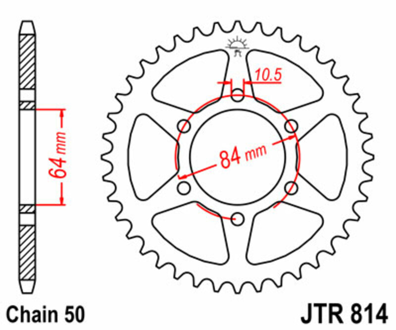 Obrázek produktu JT SPROCKETS Ocelové standardní zadní kolo 814 - 530 JTR814.33