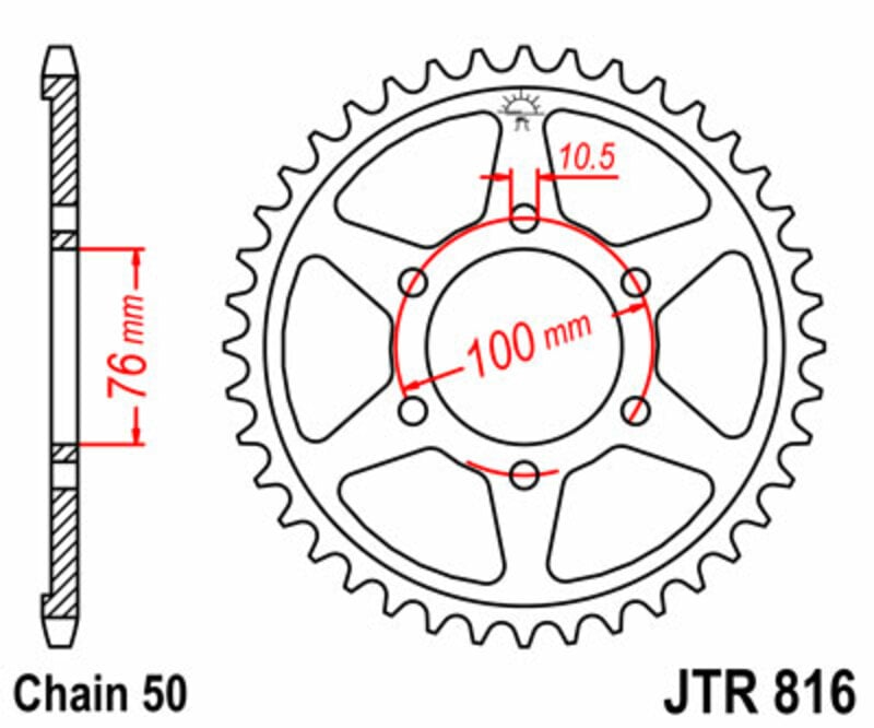 Obrázek produktu JT SPROCKETS Ocelové standardní zadní kolo 816 - 530 JTR816.38