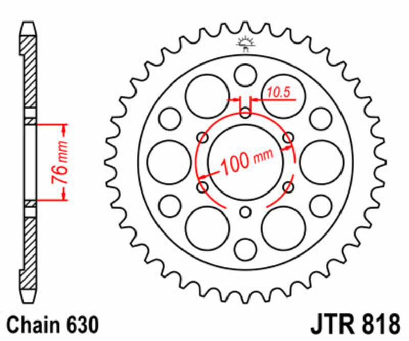 Obrázek produktu ZADNÍ ŘETĚZOVÉ KOLO 42T 630 JTR818.42