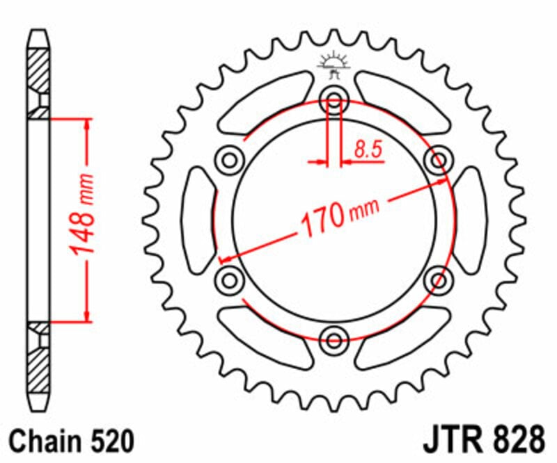 Obrázek produktu ZADNÍ ŘETĚZOVÉ KOLO 47T 520 JTR828.47