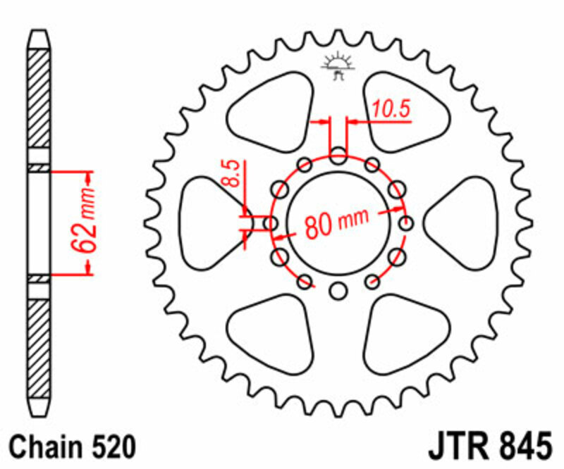 Obrázek produktu ZADNÍ ŘETĚZOVÉ KOLO 46T 520 JTR845.46