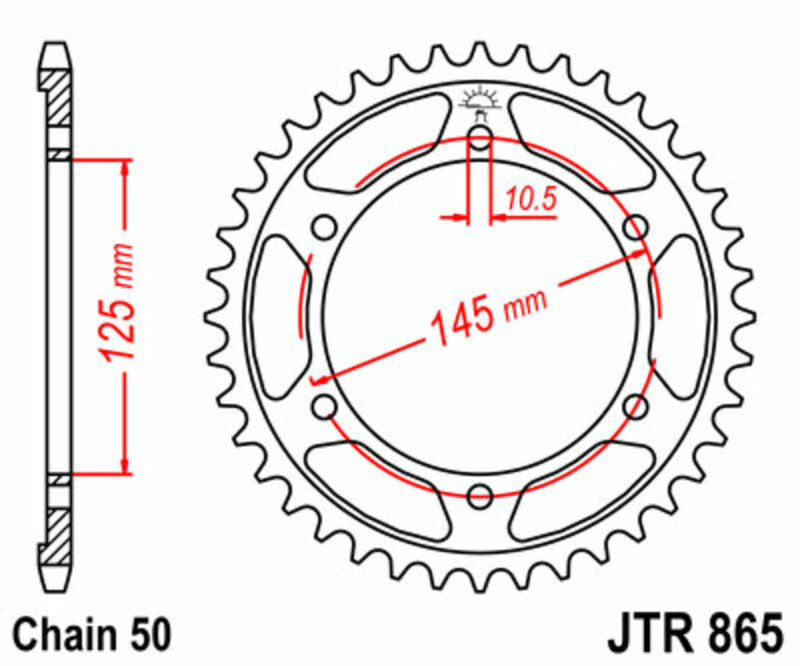 Obrázek produktu JT SPROCKETS Ocelové standardní zadní kolo 865 - 530 JTR865.46