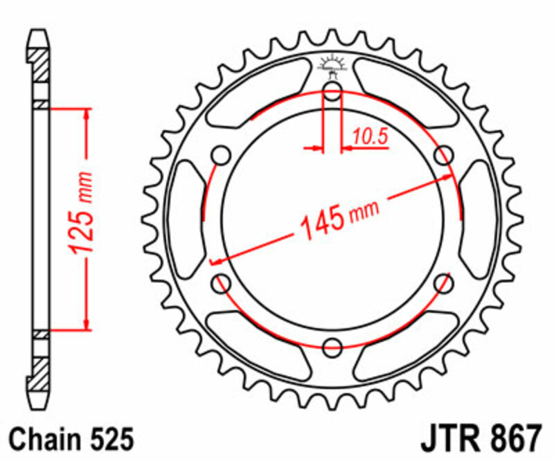 Obrázek produktu ZADNÍ ŘETĚZOVÉ KOLO 44T 525 JTR867.44