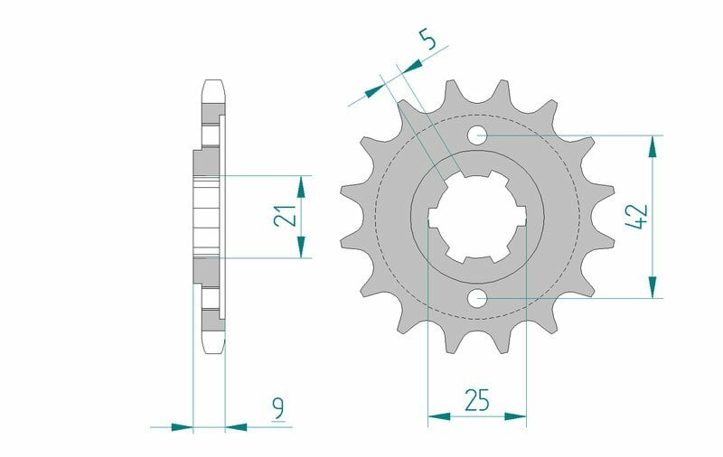 Obrázek produktu Ocelová standardní přední řetězová kola AFAM 21304 - 428 21304-19