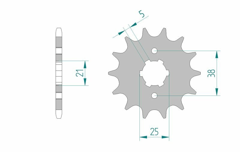 Obrázek produktu Ocelová standardní přední řetězová kola AFAM 21308 - 520 21308-13