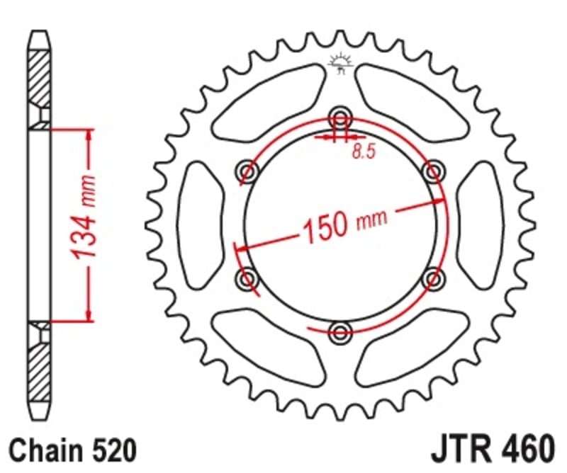 Obrázek produktu ZADNÍ ŘETĚZOVÉ KOLO 48T 520 SC JTR460.48SC