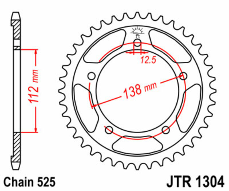 Obrázek produktu ZADNÍ ŘETĚZOVÉ KOLO 45T 525 JTR1304.45