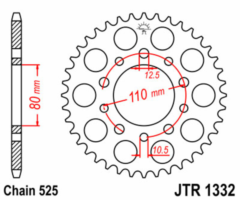 Obrázek produktu ZADNÍ ŘETĚZOVÉ KOLO 41T 525 JTR1332.41