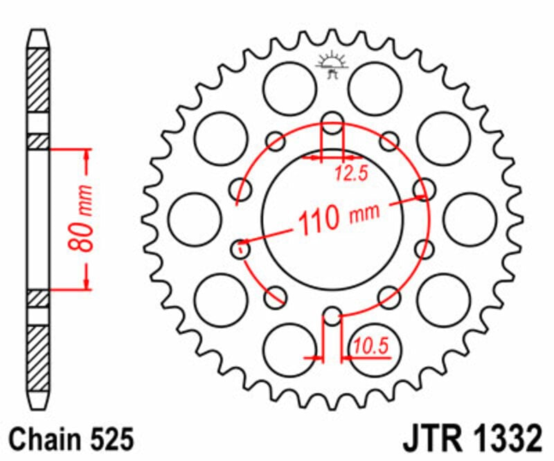 Obrázek produktu ZADNÍ ŘETĚZOVÉ KOLO 44T 525 JTR1332.44