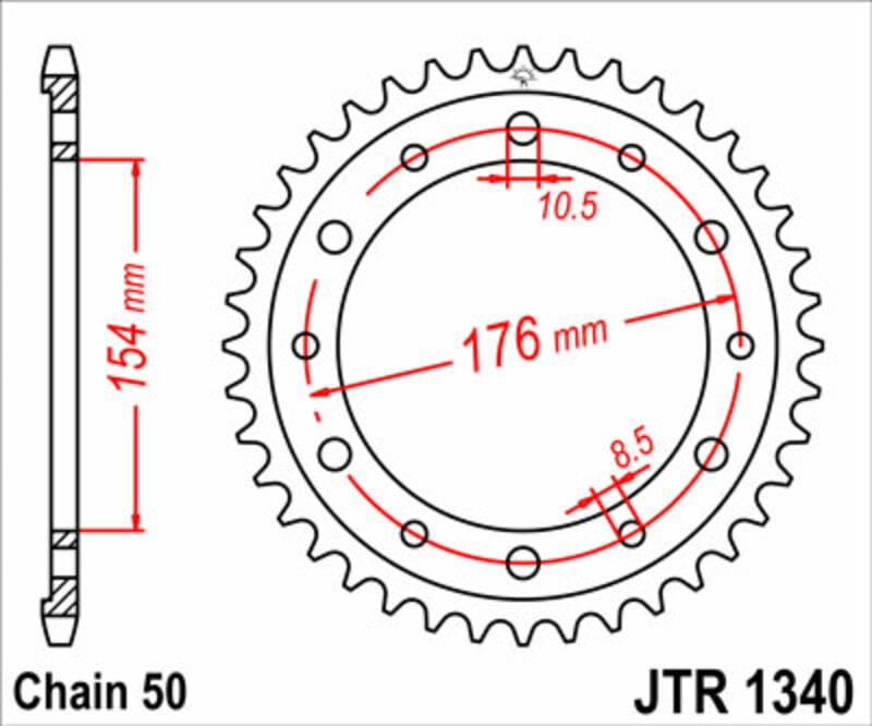 Obrázek produktu ZADNÍ ŘETĚZOVÉ KOLO 44T 530 JTR1340.44