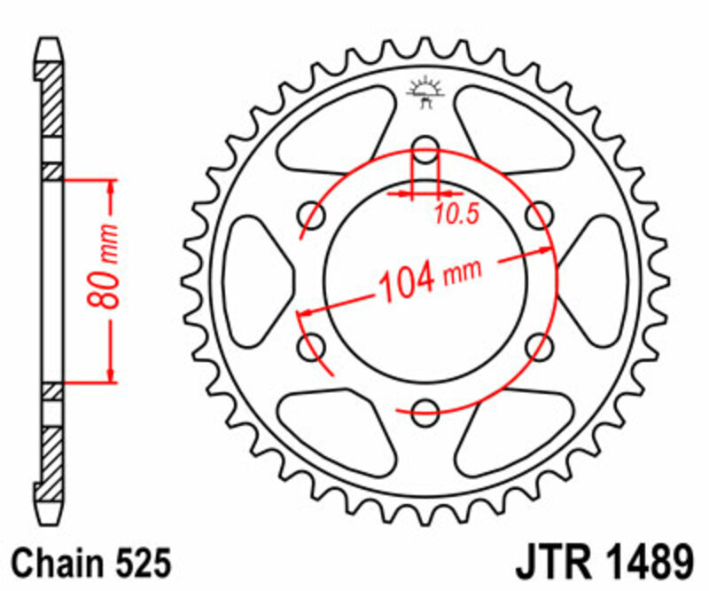 Obrázek produktu ZADNÍ ŘETĚZOVÉ KOLO 42T 525 JTR1489.42