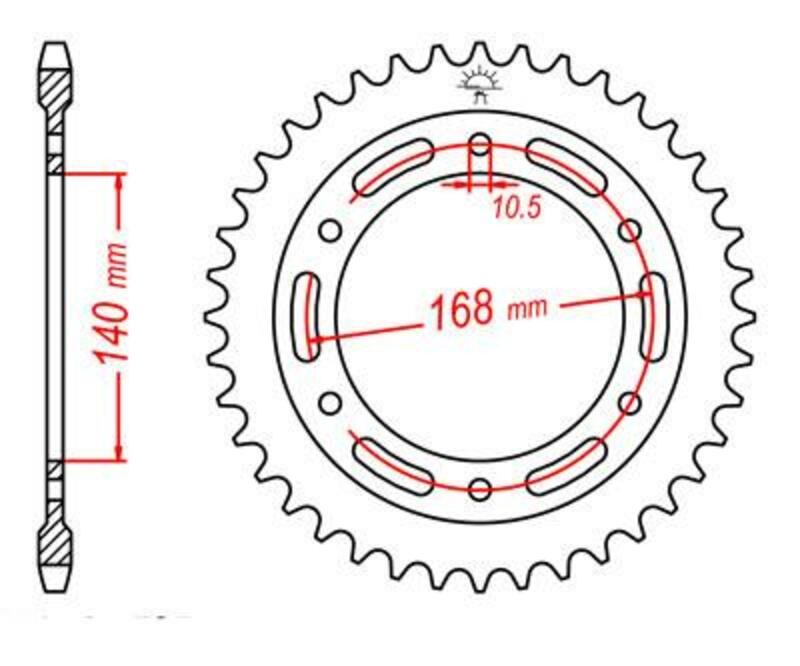Obrázek produktu ZADNÍ ŘETĚZOVÉ KOLO 42T 525 JTR3.42