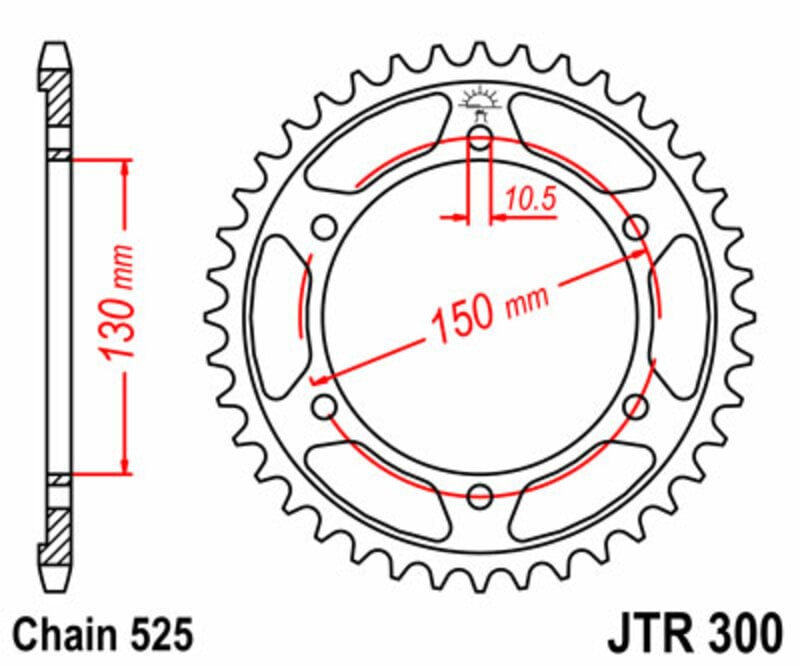 Obrázek produktu ZADNÍ ŘETĚZOVÉ KOLO 47T 525 JTR300.47