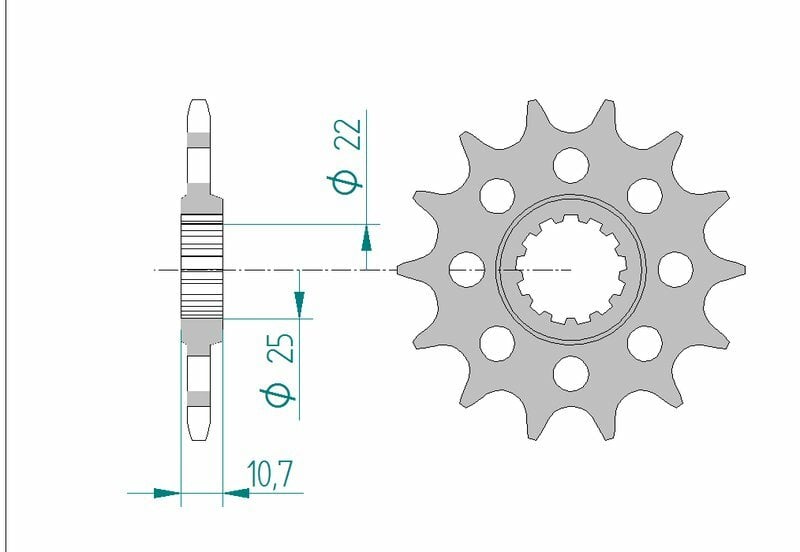 Obrázek produktu Ocelová standardní přední řetězová kola AFAM 21511 - 520 21511-14