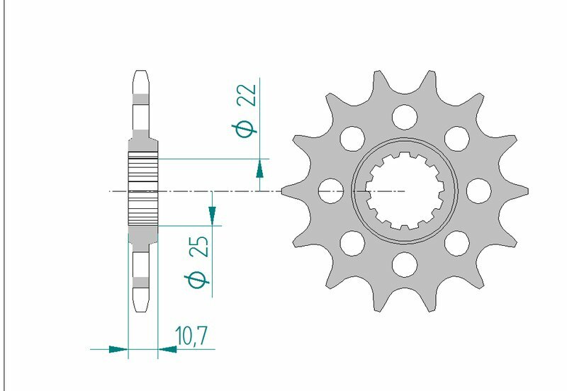 Obrázek produktu Ocelová standardní přední řetězová kola AFAM 21511 - 520 21511-15