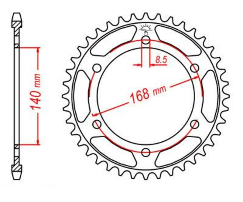 Obrázek produktu ZADNÍ ŘETĚZOVÉ KOLO 47T 525 JTR6.47
